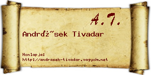 Andrásek Tivadar névjegykártya