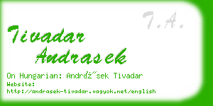 tivadar andrasek business card